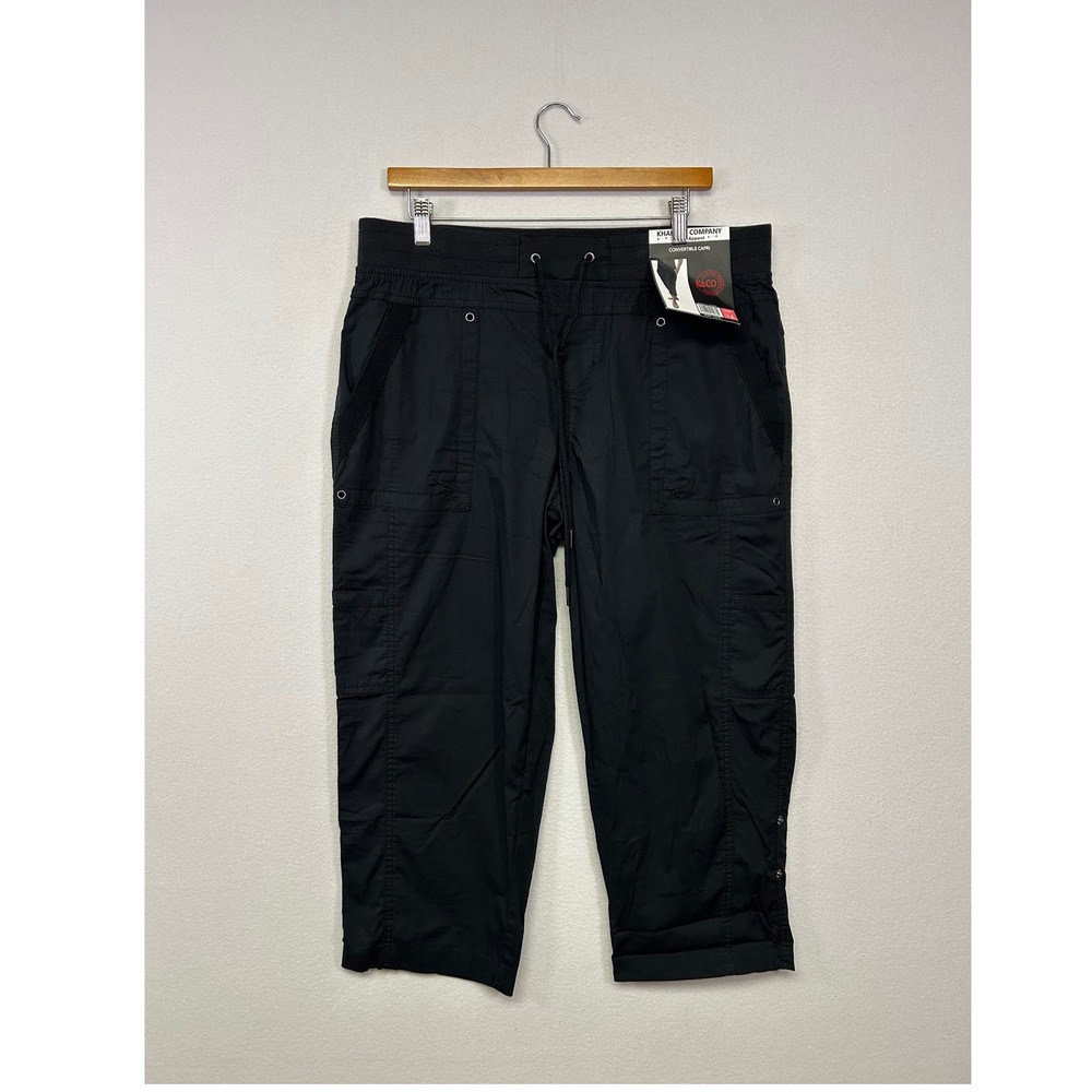 Utility Gorpcore Khakis & Company Women 14 Black Convertible Capri Cargo Pants